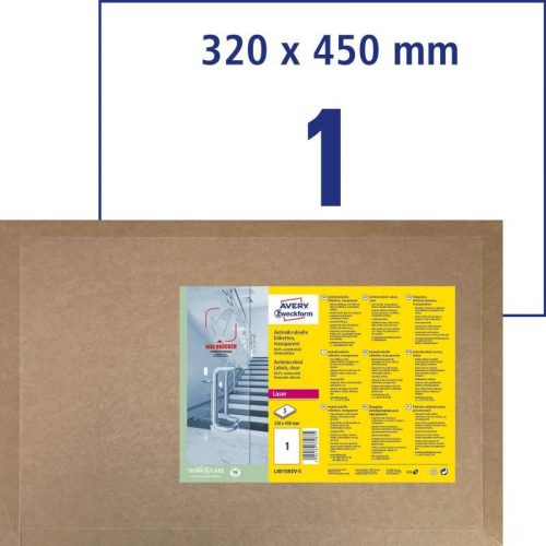 L8015REV-5 Antimikrobiális fóliacímke visszaszedhető SRA3 320x450 mm átlátszó